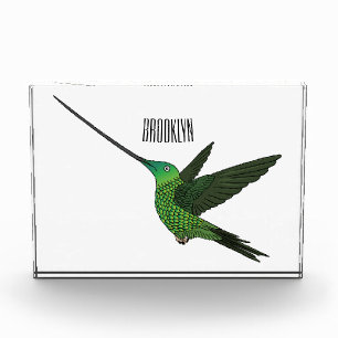 Sword-billed hummingbird cartoon illustration fotoblock