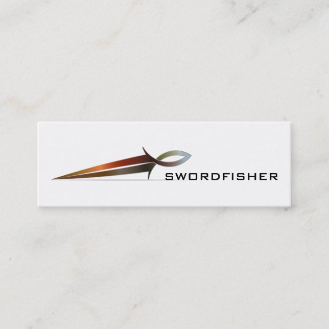 Sword Fisher Business Cards Mini Visitenkarte (Vorderseite)