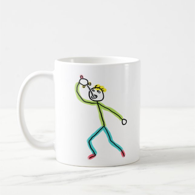 Sword Swallowing Stickman Kaffeetasse (Links)