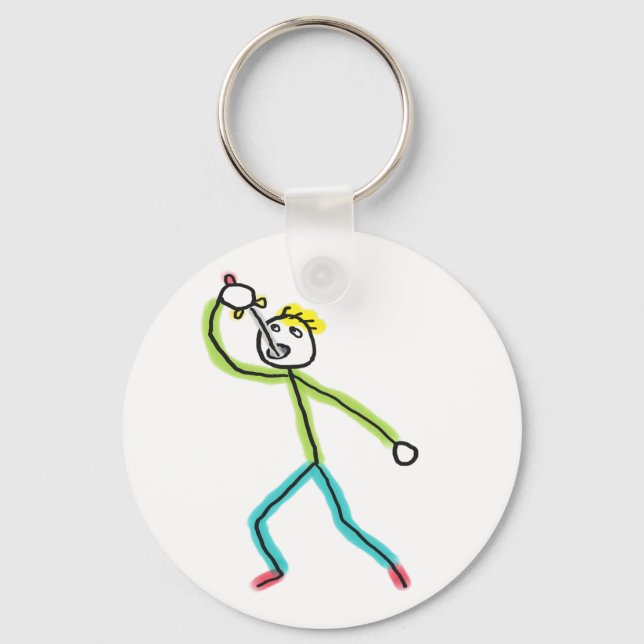 Sword Swallowing Stickman Schlüsselanhänger (Vorderseite)