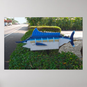 Swordfish Briefkasten auf der Insel Hawaii Poster