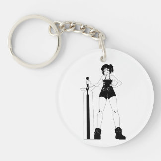 Swordswoman Anime Girl Schlüsselanhänger