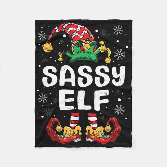 Sy Elf Familie Matching Weihnachten Funny Fleecedecke (Vorderseite)