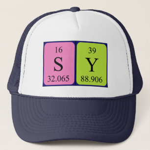 Sy nom de table périodique casquette 1