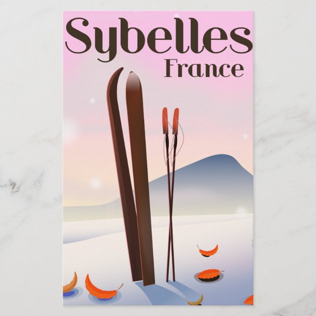 Sybelles France Skipposter Briefpapier (Vorderseite)