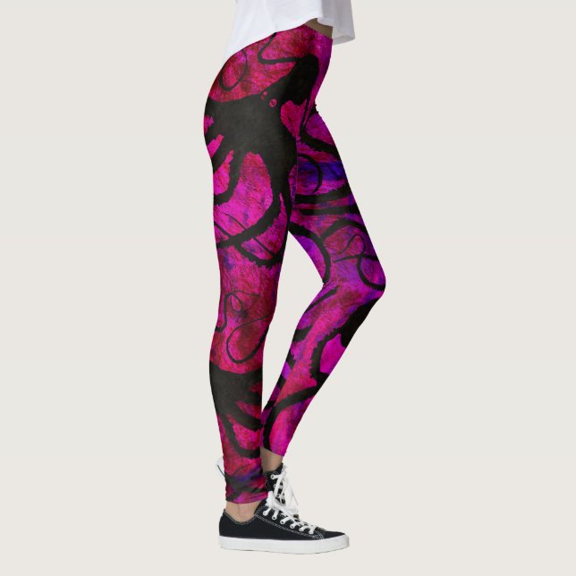 Sybilles Krake auf heißem Rosa - Leggings (Rechts)