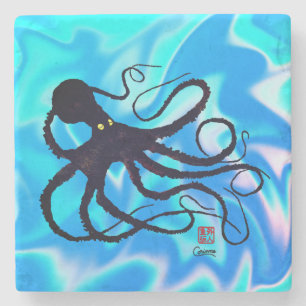 Sybille's Octopus - Marmor-Untersetzer Steinuntersetzer