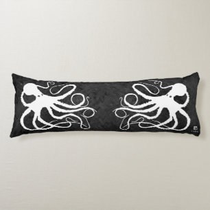 Sybille's Octopus on Gray - Body Pillow Seitenschläferkissen