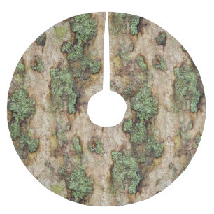 Sycamore Tree Bark Moss Lichen Polyester Weihnachtsbaumdecke