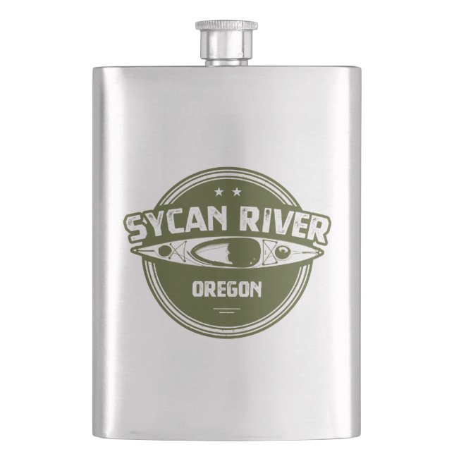 Sycan River Oregon Kayaking Flachmann (Vorderseite)