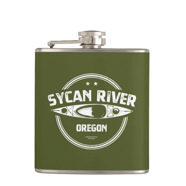 Sycan River Oregon Kayaking Flachmann (Vorderseite)