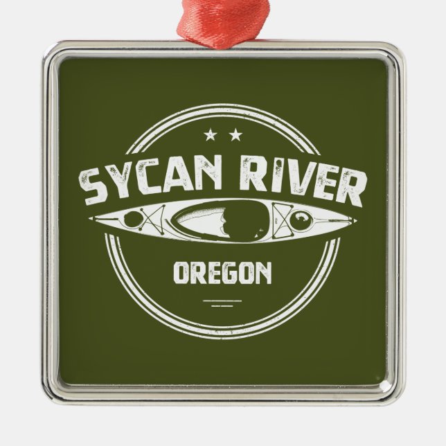 Sycan River Oregon Kayaking Ornament Aus Metall (Vorne)