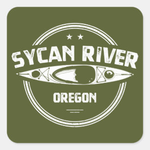 Sycan River Oregon Kayaking Quadratischer Aufkleber