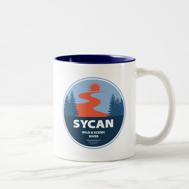 Sycan Wild and Landschaftlich River Oregon Zweifarbige Tasse (Rechts)