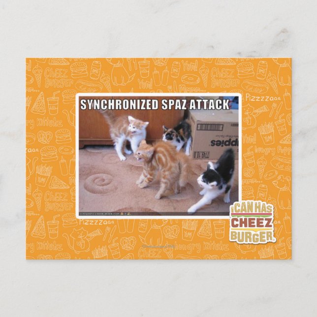 Sychronisierter Spaz-Angriff Postkarte (Vorderseite)