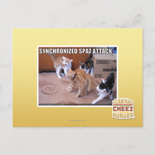 Sychronisierter Spaz-Angriff Postkarte (Vorderseite)
