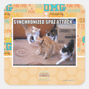 Sychronisierter Spaz-Angriff Quadratischer Aufkleber