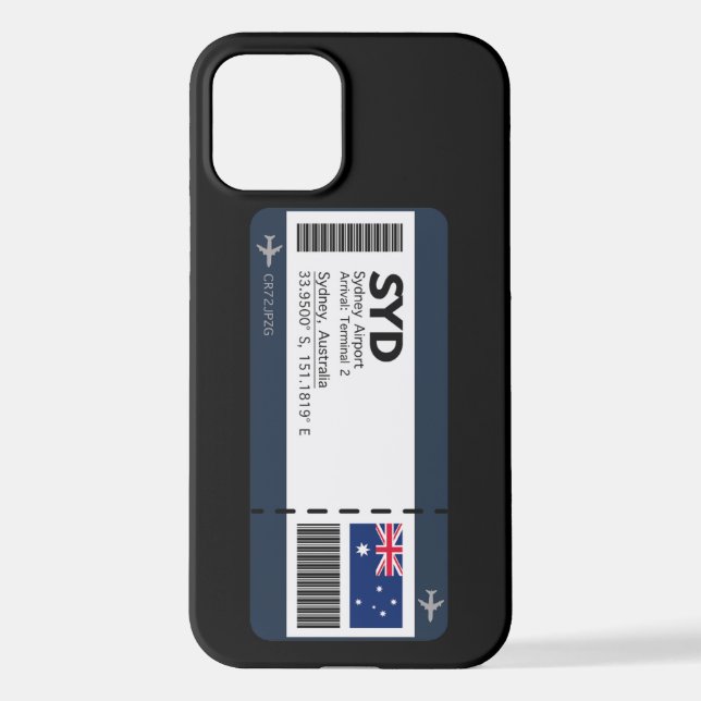 SYD Sydney Boarding Pass - Australien Ticket iPhone 12 Hülle (Rückseite)