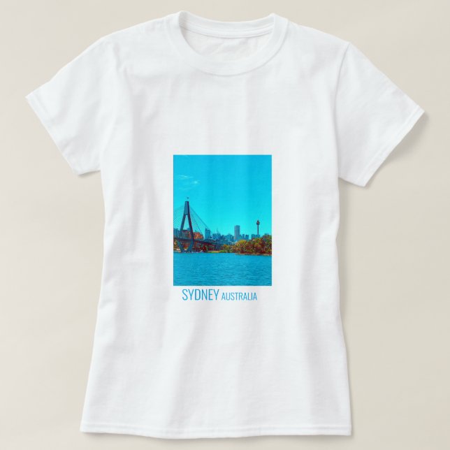 Sydney ANZAC Bridge ist eine Hafenstadt T-Shirt (Design vorne)