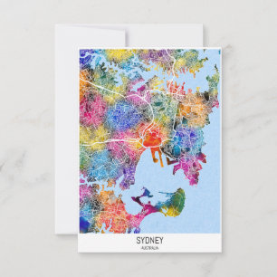 Sydney Australia City Map Dankeskarte