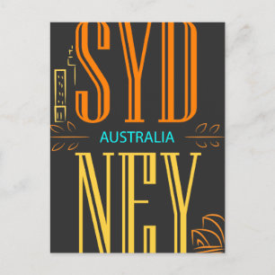 Sydney Australia City Sign Postkarte