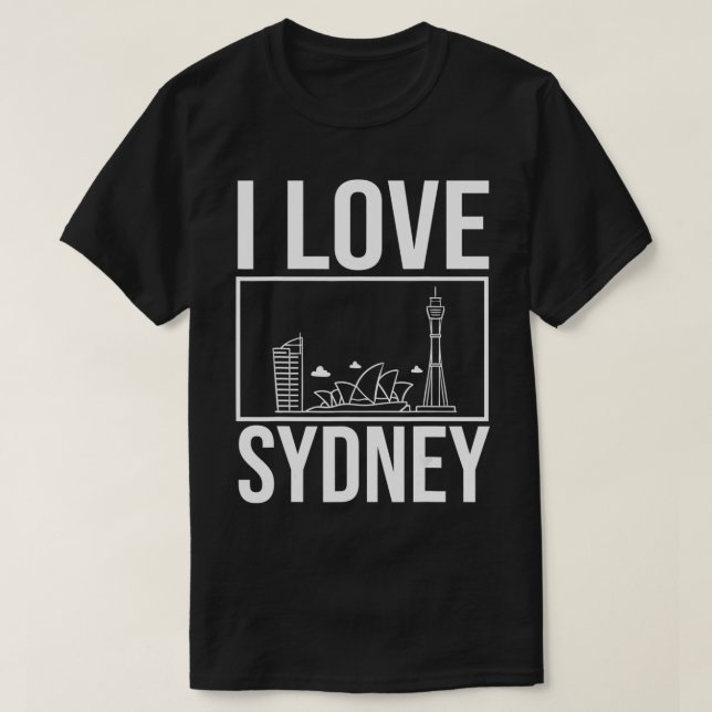 Sydney Australia City Skyline Map Travel T-Shirt (Design vorne)