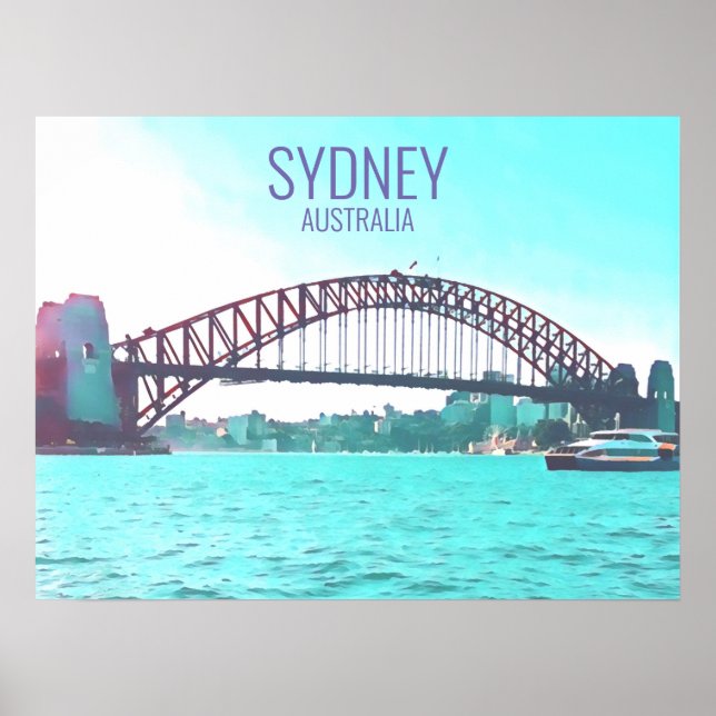 Sydney Australia Harbour Bridge Reiseprint Poster (Vorne)