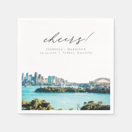 SYDNEY AUSTRALIA Hochzeit der Wasserfarbe Strand S Serviette