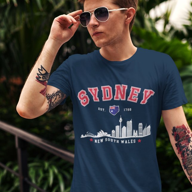 Sydney Australia Modern Skyline City T-Shirt (Von Creator hochgeladen)