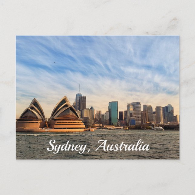 Sydney Australia Opera House Skyline Postkarte (Vorderseite)