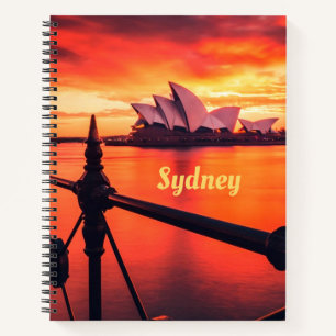 Sydney Australia Opernhaus Orange Sky Notizbuch