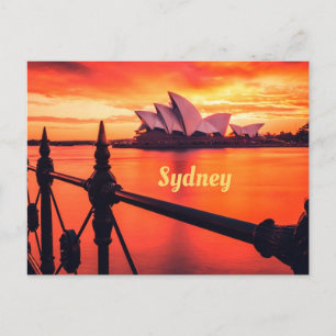 Sydney Australia Opernhaus Orange Sky Postkarte
