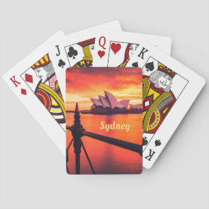 Sydney Australia Opernhaus Orange Sky Spielkarten