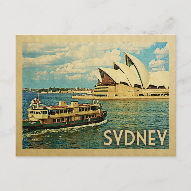 Sydney Australia Postcard Vintage Travel Postkarte (Vorderseite)