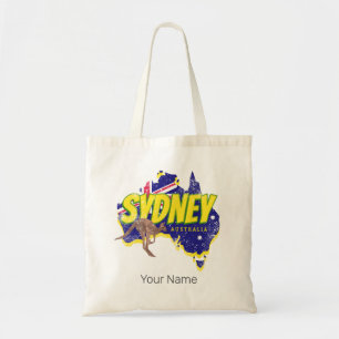 Sydney Australia Retro Kangaroo und Flag Vintag Tragetasche