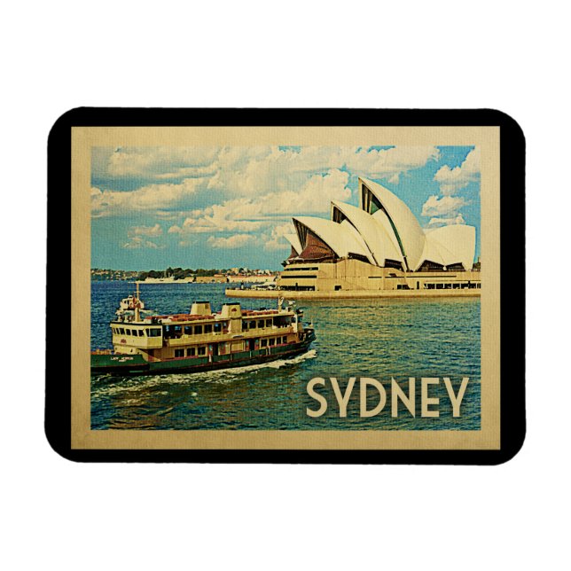 Sydney Australia Vintage Travel Magnet (Horizontal)