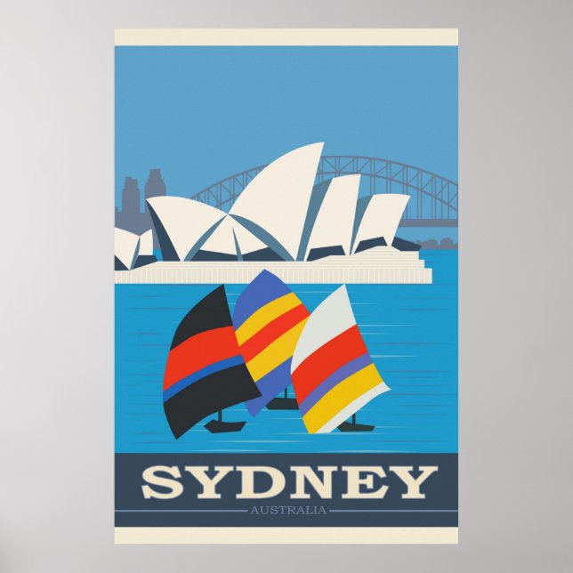 Sydney Australia Vintage Travel Poster (Vorne)