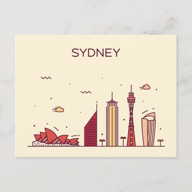 Sydney, Australien | Doodle Skyline Postkarte (Vorderseite)
