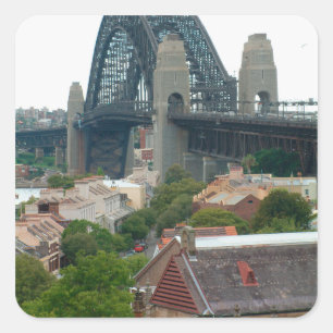 Sydney, Australien. Hafenbrücke. Quadratischer Aufkleber