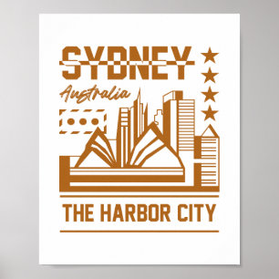 Sydney Australien Hafenstadt Moderne Skyline Desig Poster