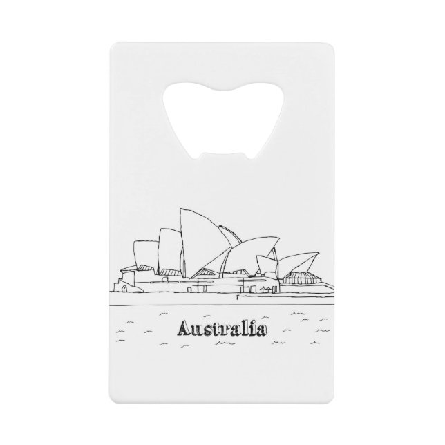 Sydney Australien Kunstferien Zeichnend Urlaub Kun Geldbeutel Flaschenöffner (Vorderseite)