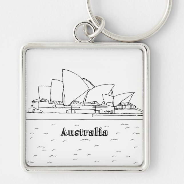 Sydney Australien Kunstferien Zeichnend Urlaub Kun Schlüsselanhänger (Vorne)