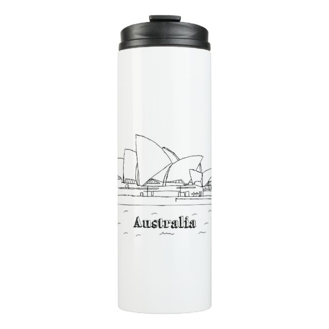 Sydney Australien Kunstferien Zeichnend Urlaub Kun Thermosbecher (Vorderseite)