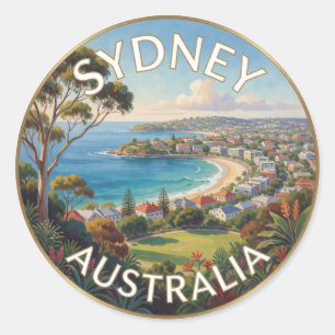 Sydney Australien Küstenstadt Landschaft Runder Aufkleber