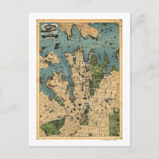 Sydney, Australien, Panoramakarte Postkarte (Vorderseite)