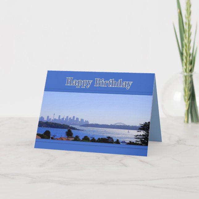 Sydney, Australien, Skyline Happy Birthday Karte (Vorderseite)