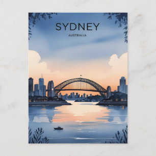 Sydney Australien Skyline Sonnenuntergang Retro Re Postkarte