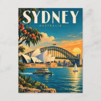 Sydney Australien Sonnenuntergang Illustration Rei