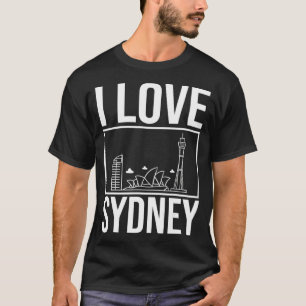 Sydney Australien Stadt Skyline Karte Reise T-Shirt