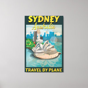 Sydney, Australien Vintage-Reiseposter Leinwanddruck